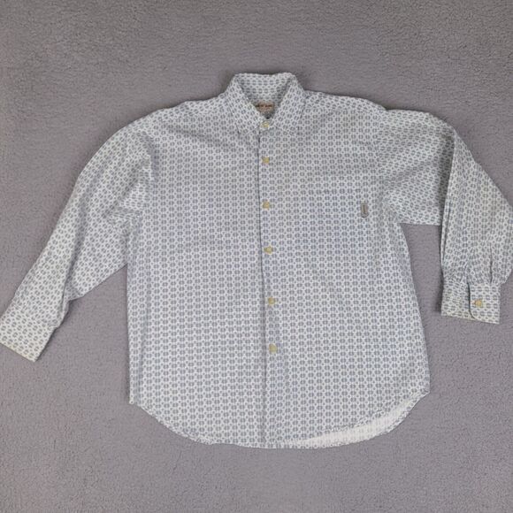 Vintage Guess Jeans‎ Shirt Mens Medium White Blue Button Down USA Made - Picture 1 of 16
